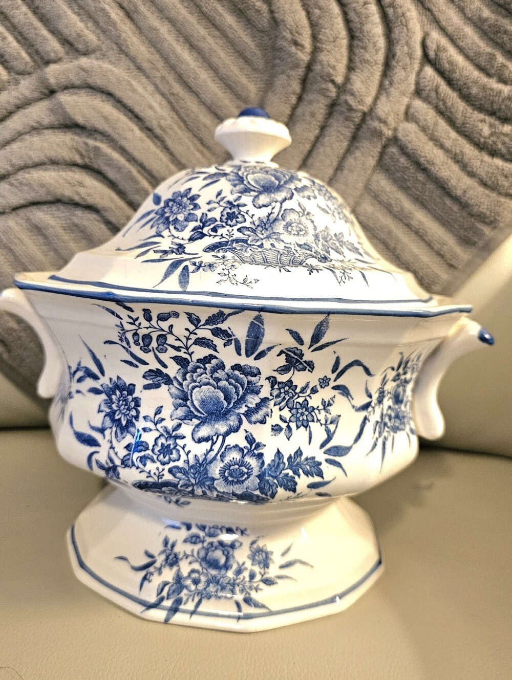 Blue Floral Covered Tureen - Classic White & Blue Porcelain
